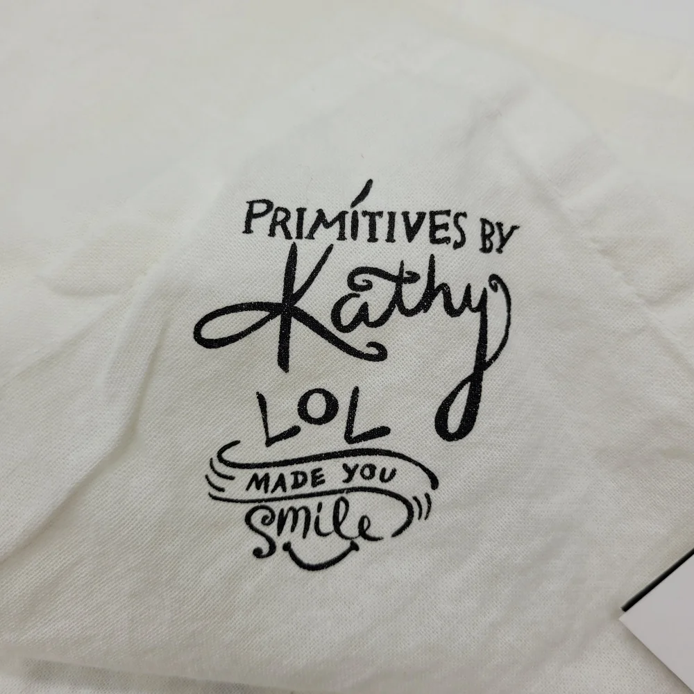 Primitives by Kathy Cat Hair Is My Glitter Dish Towel White Black Gold 28x28 NEW